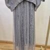 Tulle Dress & Texture Batwing Jumper Set In Grey