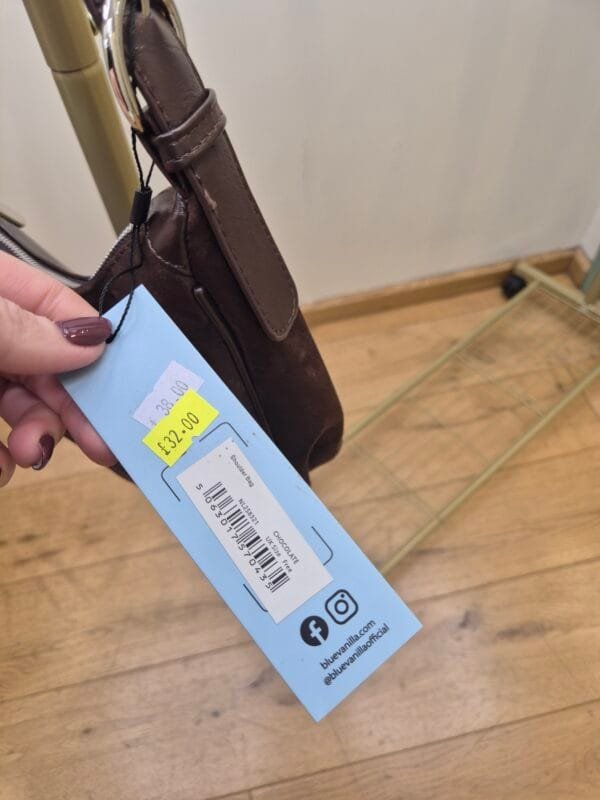 Brown Faux Suede Shoulder Bag