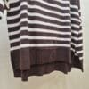 Women’s Brown and White Striped Quarter-Zip Jumper