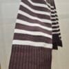 Women’s Brown and White Striped Quarter-Zip Jumper