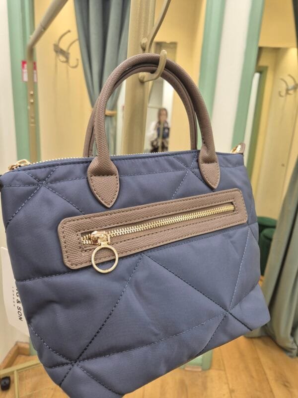 Navy Quilted Bag With Detachable Strap