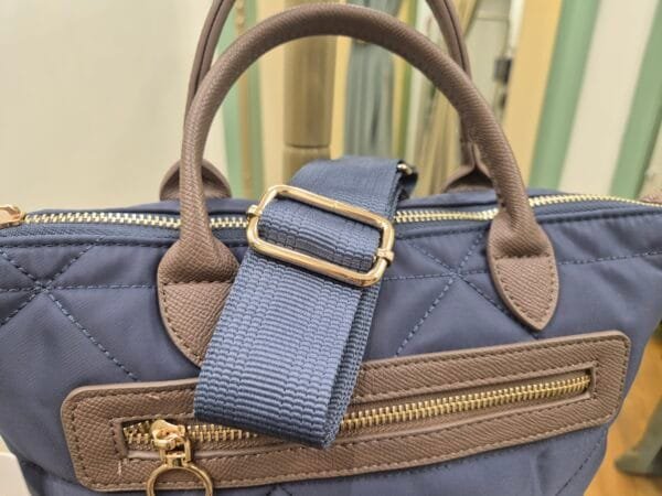 Navy Quilted Bag With Detachable Strap