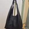 Black Slouchy Bag With Pouch