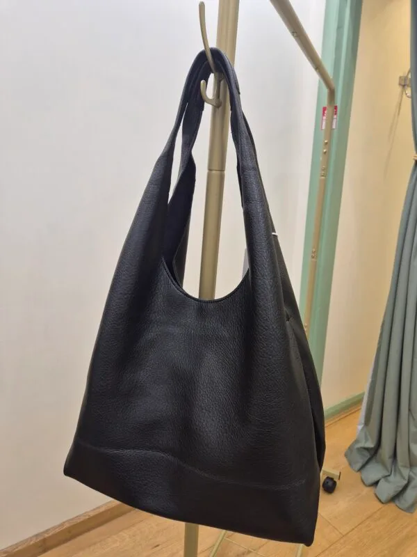 Black Slouchy Bag With Pouch