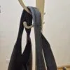Black Slouchy Bag With Pouch