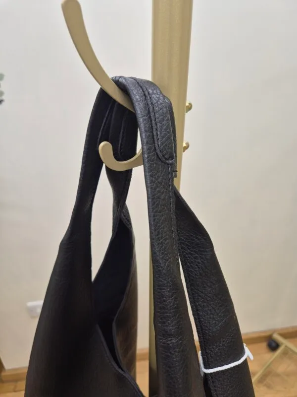 Black Slouchy Bag With Pouch