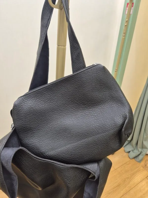 Black Slouchy Bag With Pouch