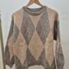 2026/01/1000388955-scaled.jpg Beige and Brown Diamond Relaxed Fit Argyle Knit Jumper