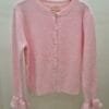 Women’s Soft Pink Cardigan With Ruffle Cuffs