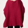 Batwing Sleeve Ribbed Cuff Jumper In Wine
