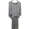 Tulle Dress & Texture Batwing Jumper Set In Grey