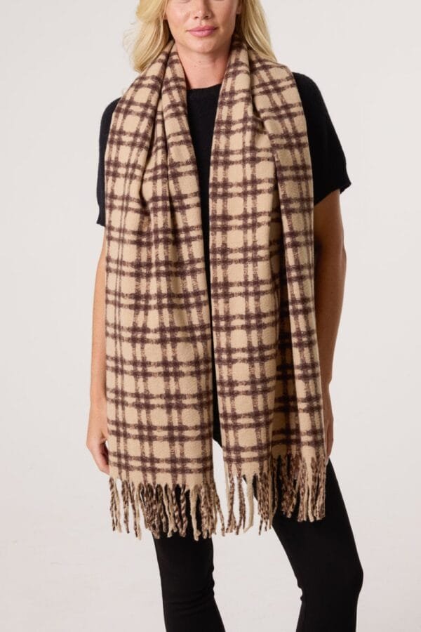 2026/01/1000390962.jpg Cream/ Brown Checked Scarf