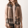 2026/01/1000391026.png Classic Check Tassel Knit Scarf - Chocolate