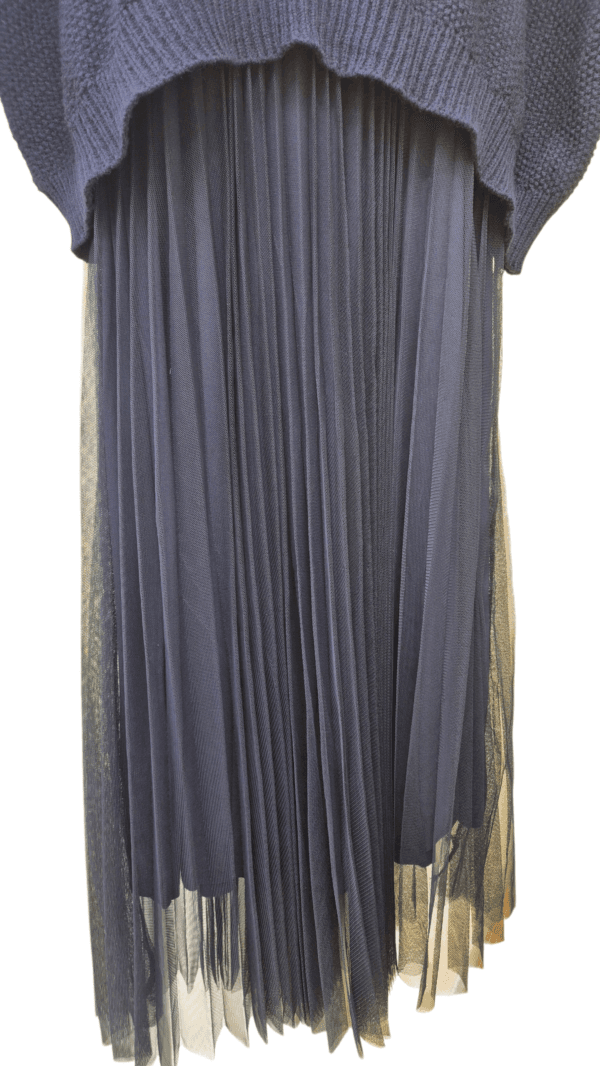 2026/01/1000391336.png Tulle Dress & Texture Batwing Jumper Set In Navy