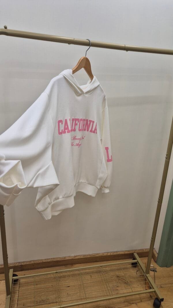 'California ' White Soft Touch Hoodie