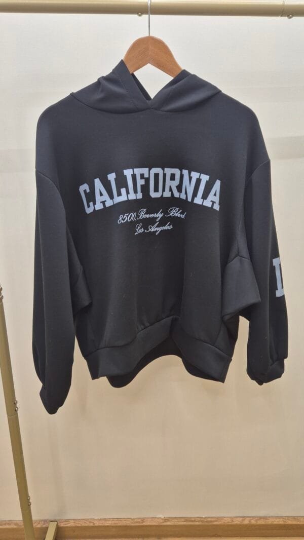 "California " Black Soft Touch Hoodie