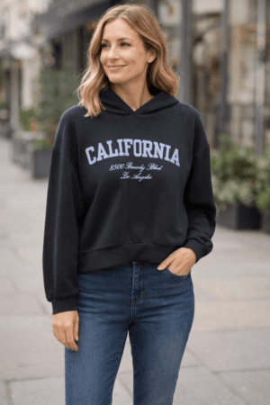 "California " Black Soft Touch Hoodie