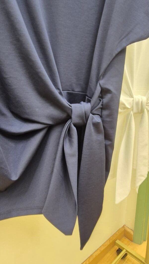 Navy Tie-Side Short Sleeve Jersey Top