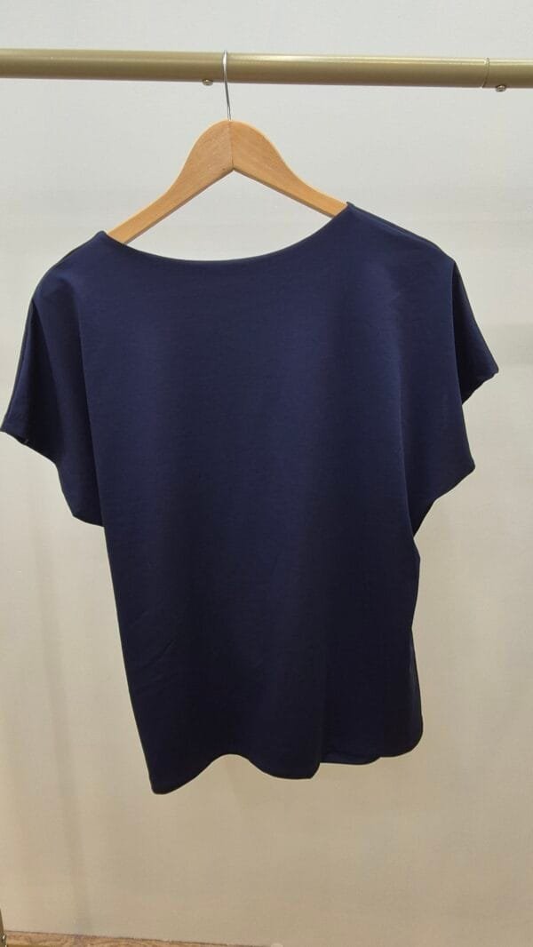 Navy Tie-Side Short Sleeve Jersey Top
