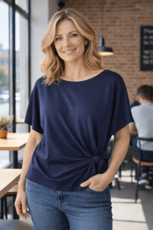 2026/01/1000392618.png Navy Tie-Side Short Sleeve Jersey Top