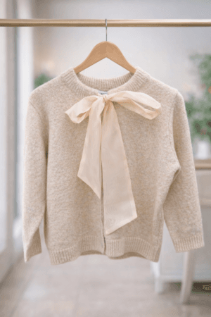 Bow Front Knit Cardigan