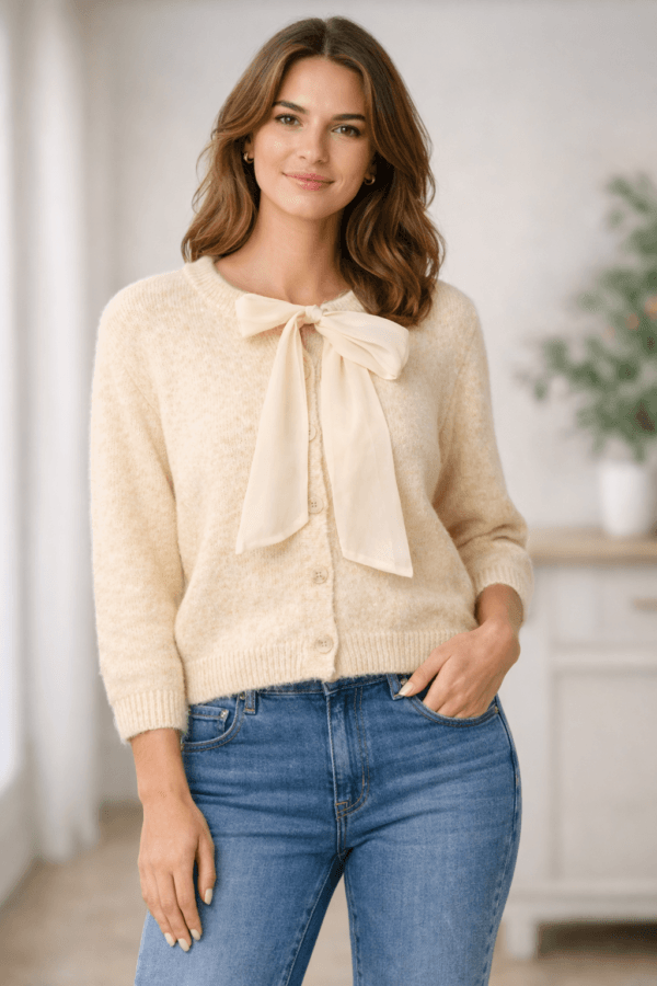 Bow Front Knit Cardigan