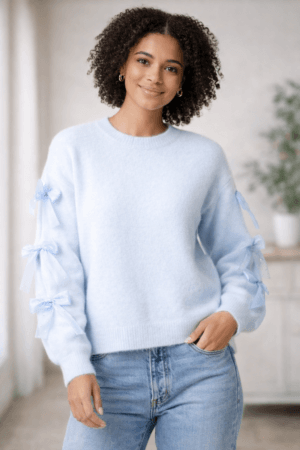 Bow Sleeve Soft Knit Jumper