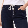 Elasticated Waist Heart String Jeans -Indigo