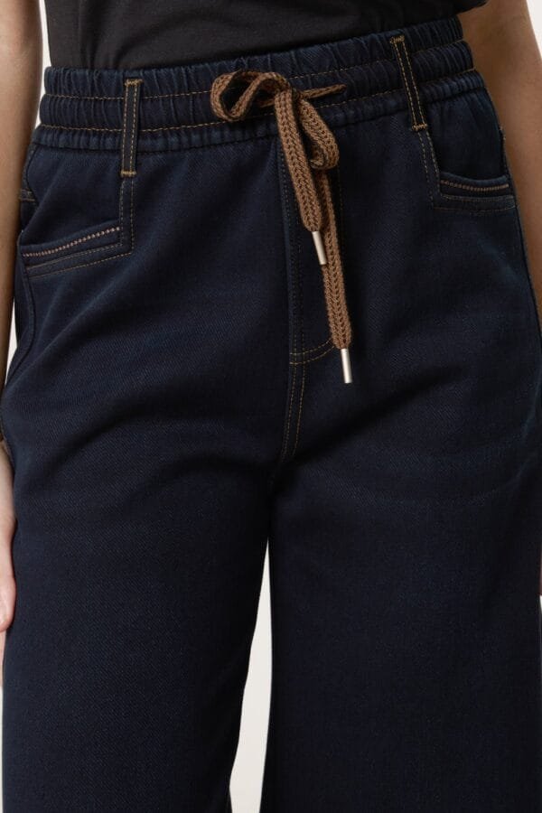 2026/01/1000393154.jpg Elasticated Waist Brown String Jeans