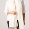 Cream Soft Tassel Scarf