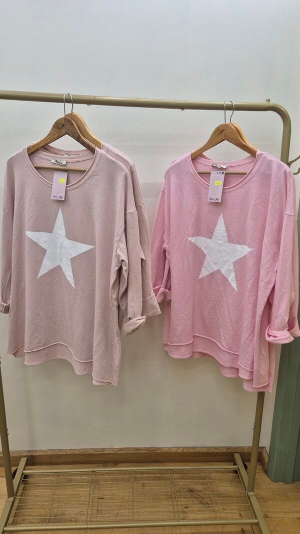 Cotton Long Sleeve Star Top