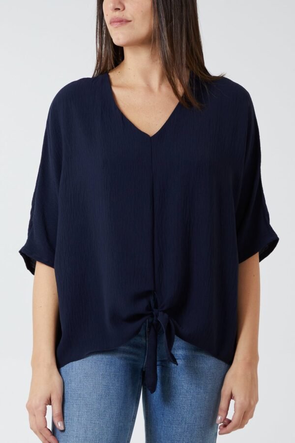 Tie Front V-Neck Top