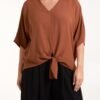 Tie Front V-Neck Top