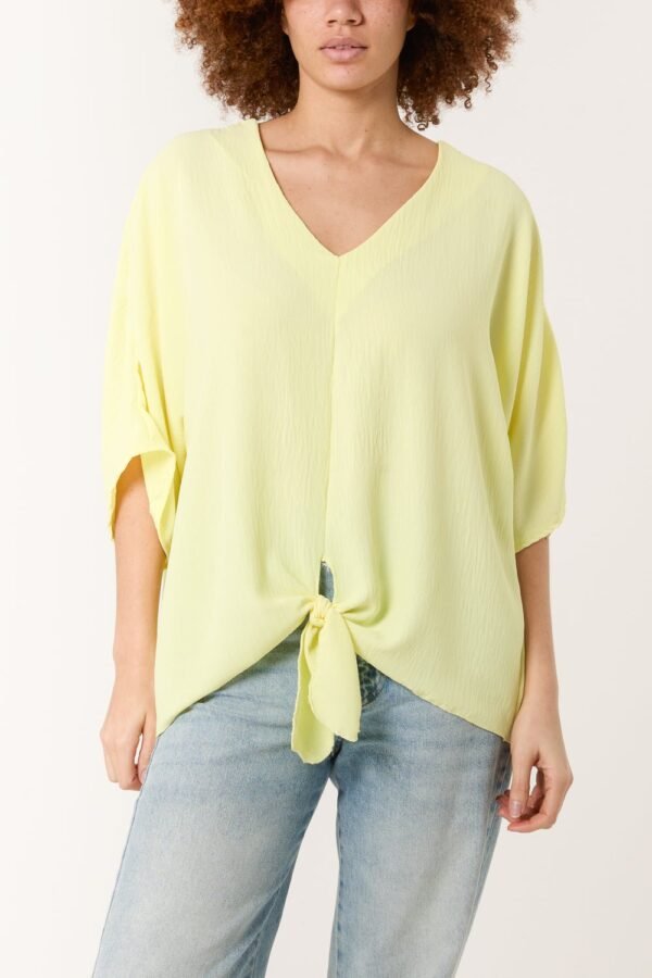 Tie Front V-Neck Top
