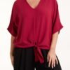 Tie Front V-Neck Top