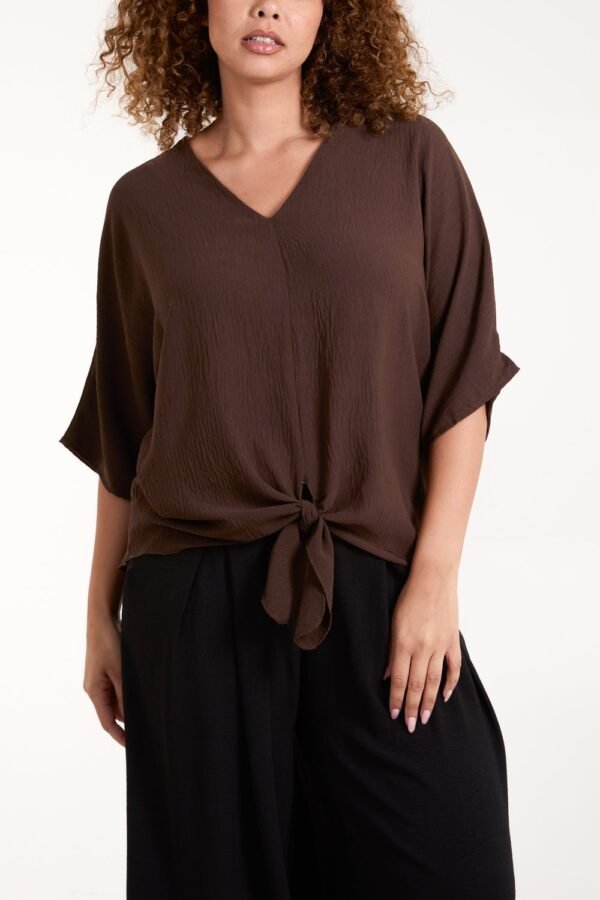 Tie Front V-Neck Top