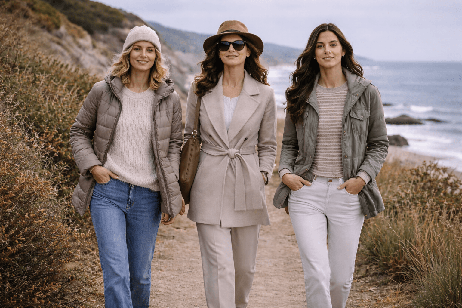 three women walking along the coast - sagebay!