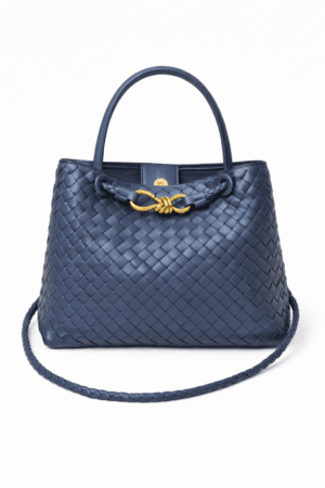 Navy Woven Handbag