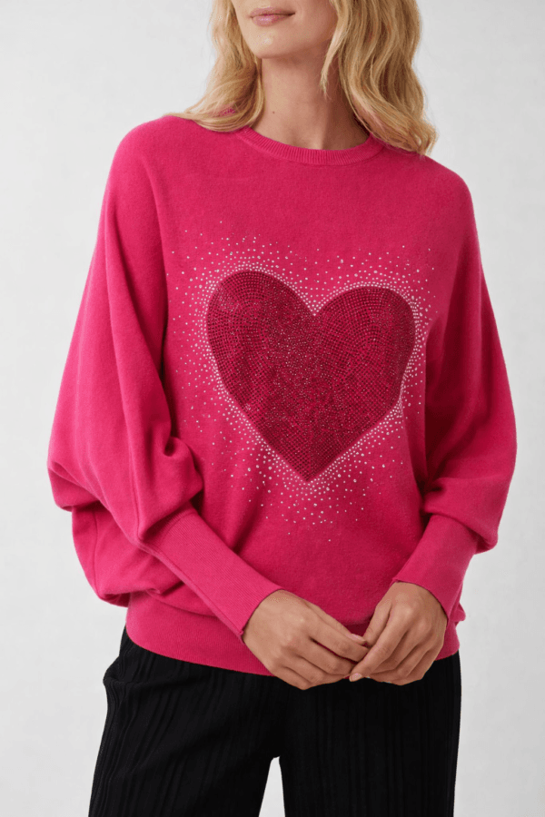 Dimante Heart Batwing Top
