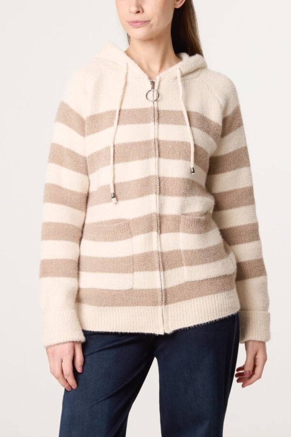 2026/02/1000396832.jpg Striped Cosy Knit Hoodie - Ivory/Mocha