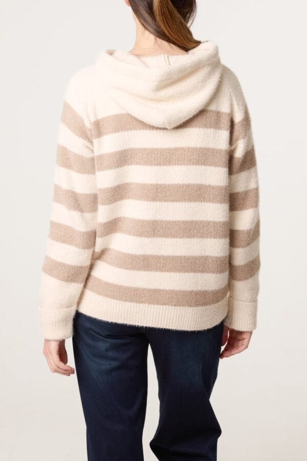 2026/02/1000396834.jpg Striped Cosy Knit Hoodie - Ivory/Mocha