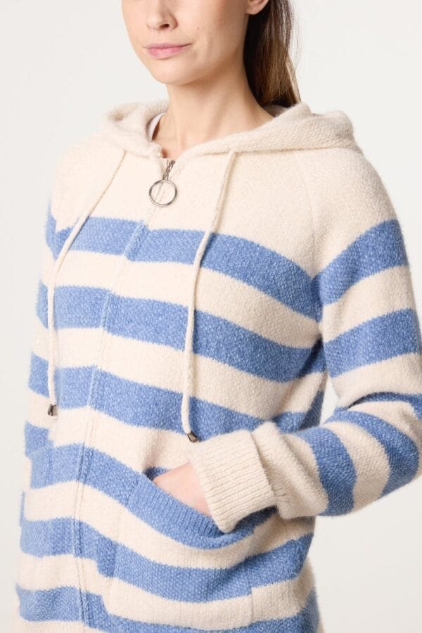 2026/02/1000396836.jpg Striped Cosy Knit Hoodie- Denim Blue/ Ivory