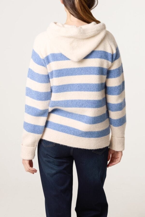 2026/02/1000396837.jpg Striped Cosy Knit Hoodie- Denim Blue/ Ivory