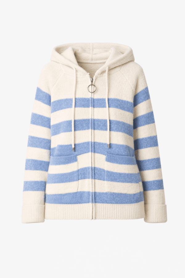 2026/02/1000396858.png Striped Cosy Knit Hoodie- Denim Blue/ Ivory