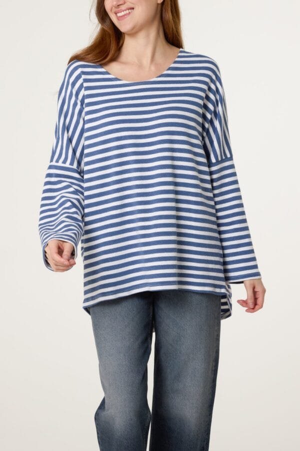 2026/02/1000397004.jpg Pure Cotton Long Sleeve Stripe Top