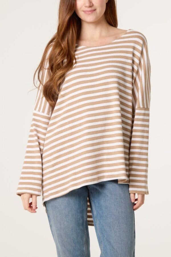2026/02/1000397006.jpg Pure Cotton Long Sleeve Stripe Top