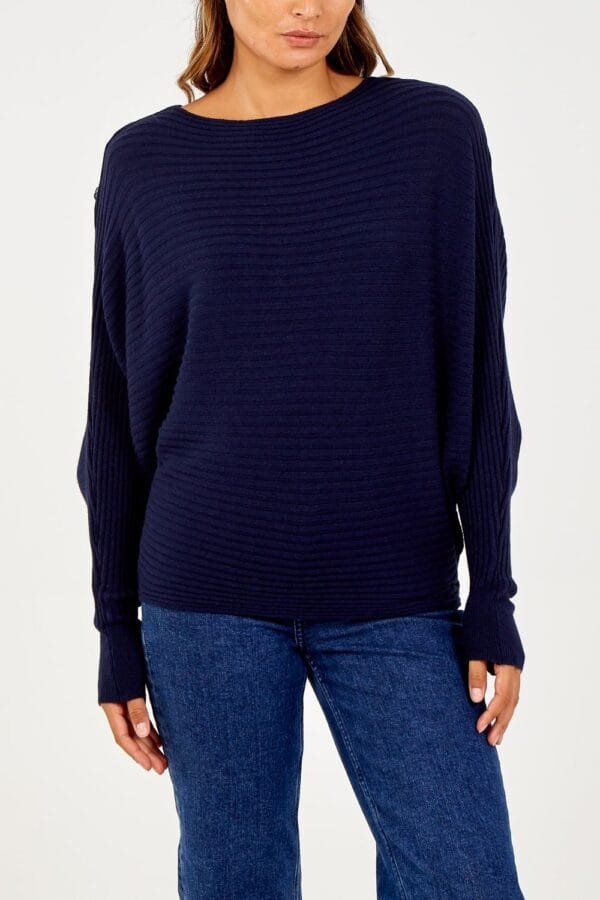 Batwing Ribbed Jumper ( Various Colours)