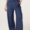 Three Button Denim Culotte Trousers