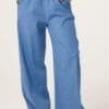 Three Button Denim Culotte Trousers