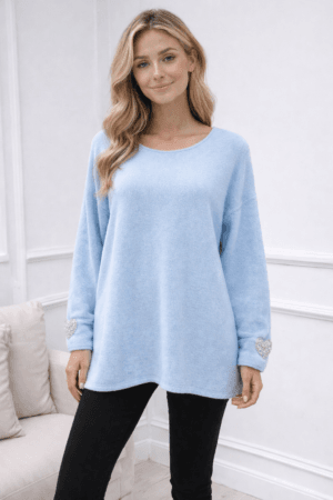 Cosy Luxe Heart Sleeve Jumper